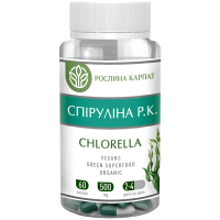 Спіруліна Chlorella 60 капсул по 500 мл, Рослина Карпат